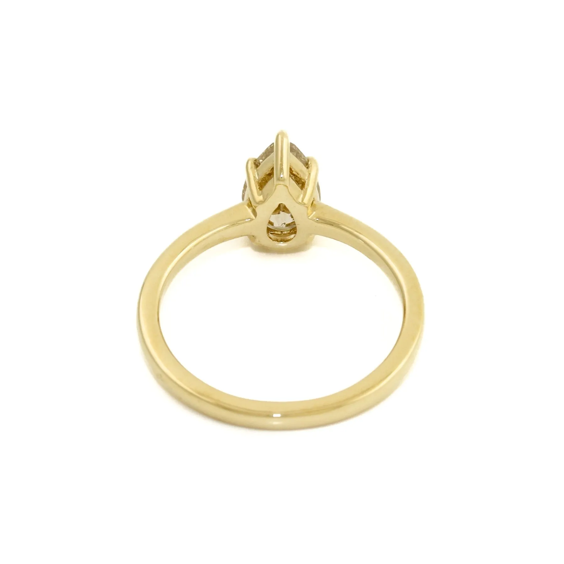 Pear Shape Champagne Diamond Solitaire Ring