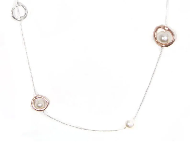 Pearl and Link Long Necklace