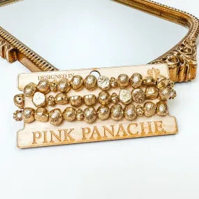 Pink Panache | Curvy Gold Nugget Bracelet Set