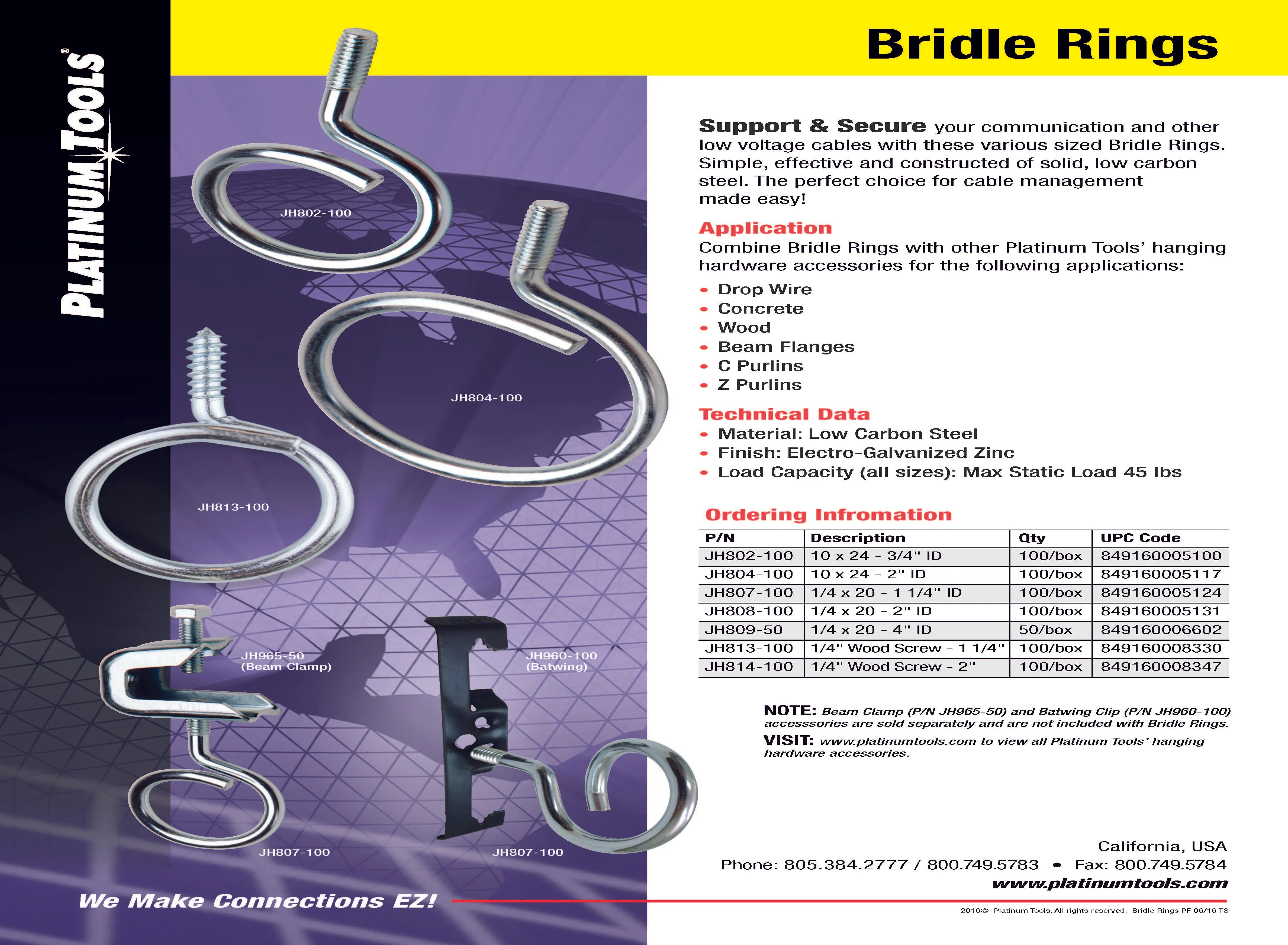 Platinum Tools JH804-100 Bridle Ring, 10 X 24 - 2" ID 100pc Box