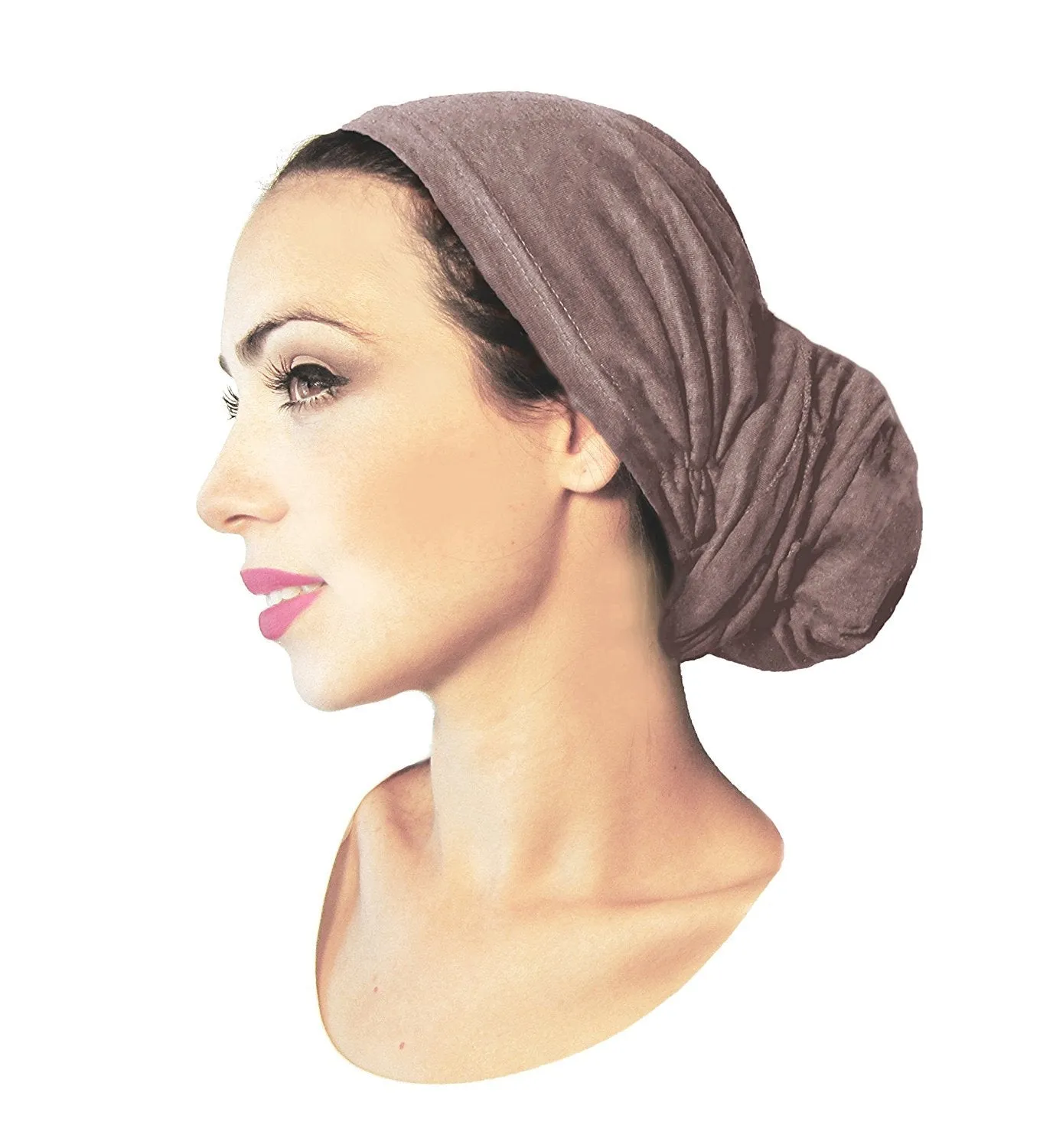 Pre-tied Headwear Versatile Adjustable Ties Taupe Bandana Tichel Head-scarf - 039