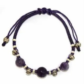 Purp Waxed Amethyst & Silver Bracelet D2