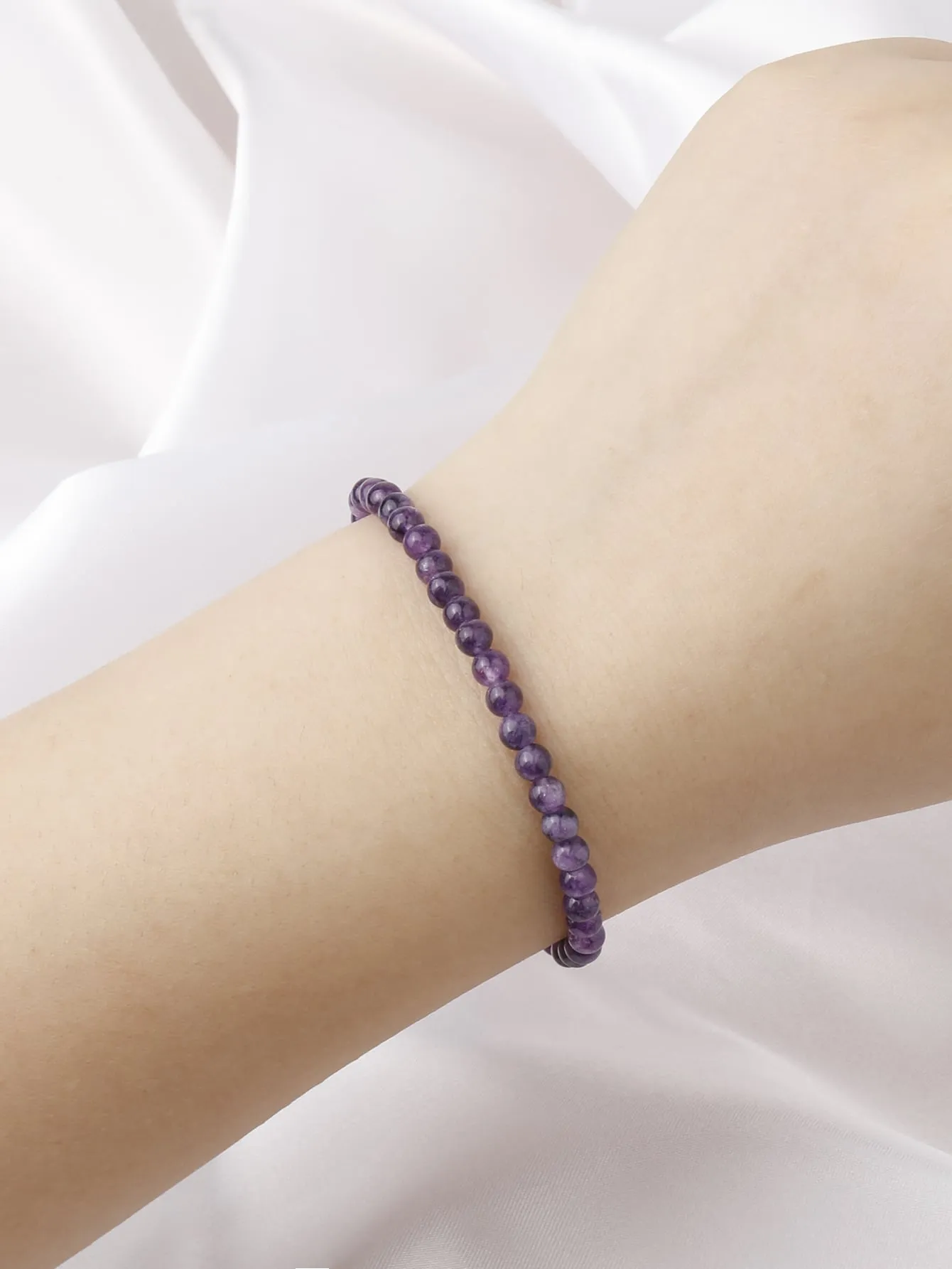 Purple Crystal Beaded Bracelet Bead-string Bracelet Jewelry Accessory for Women