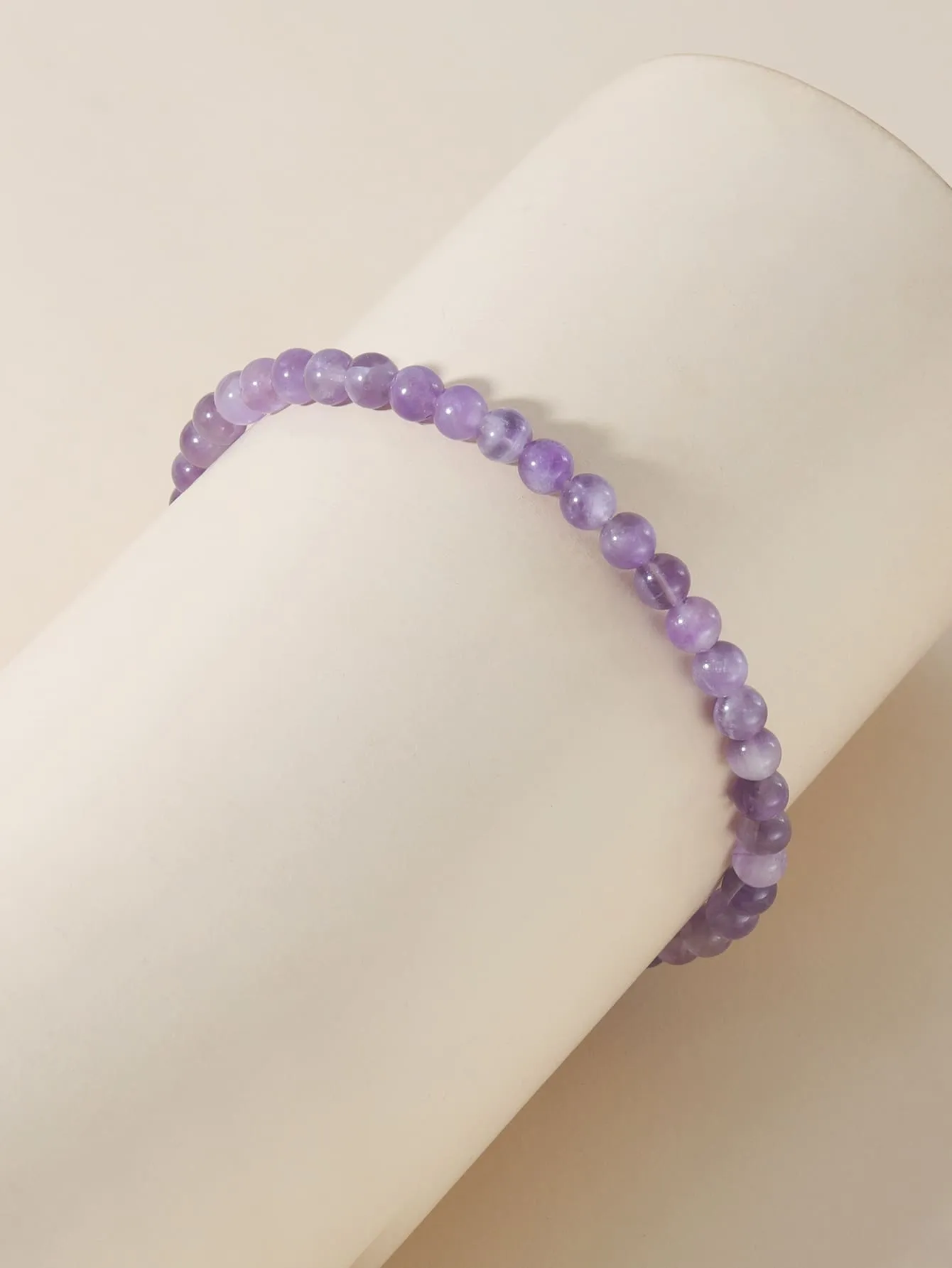 Purple Crystal Beaded Bracelet Bead-string Bracelet Jewelry Accessory for Women