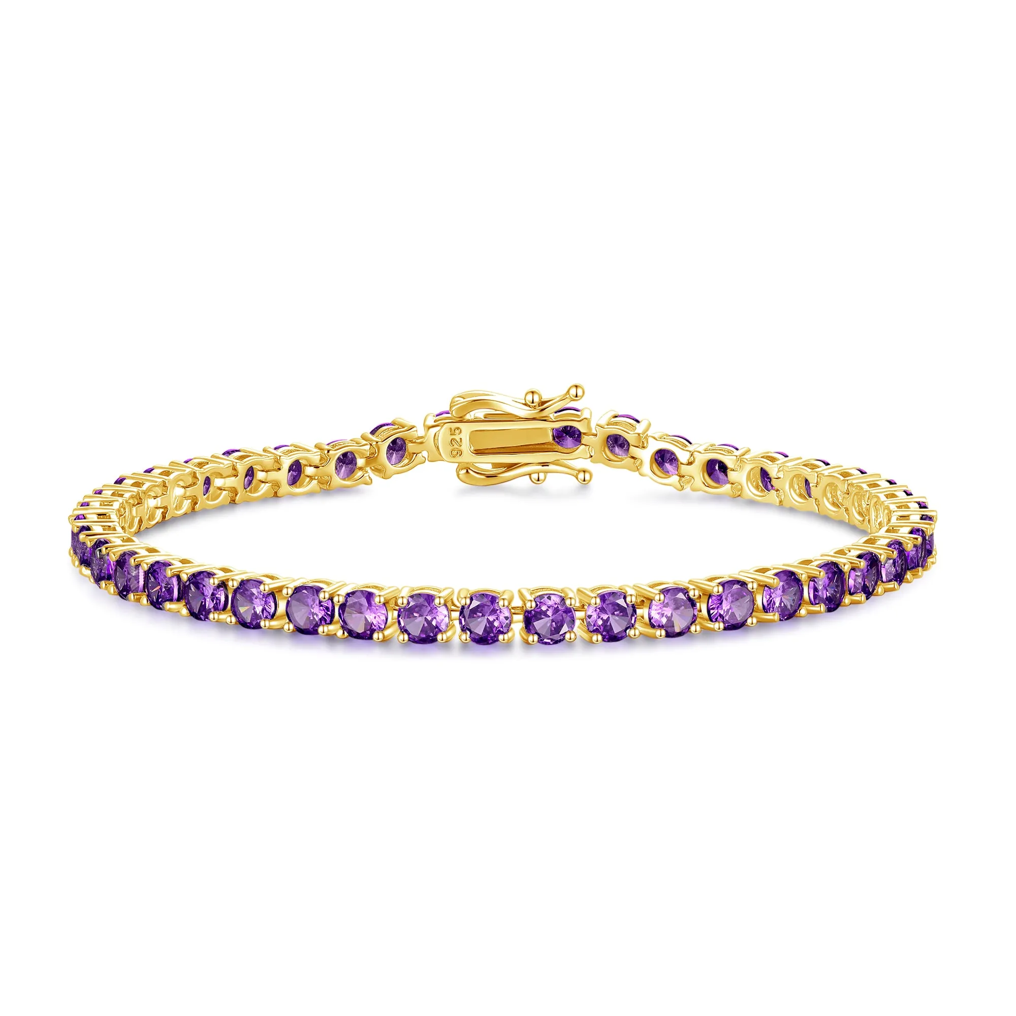 "Spiritual Purple" Amethyst Tennis Sterling Silver Bracelet