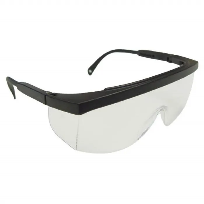 Radians Galaxy GX0110ID Extended Brow Guard Safety Glasses, Black Frame, Clear Lens, One Size, 1 Each