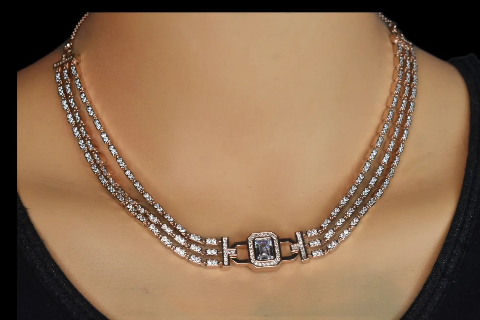 Ravishing Layered American Diamonds Necklace set By Asp Fashion Jewellery