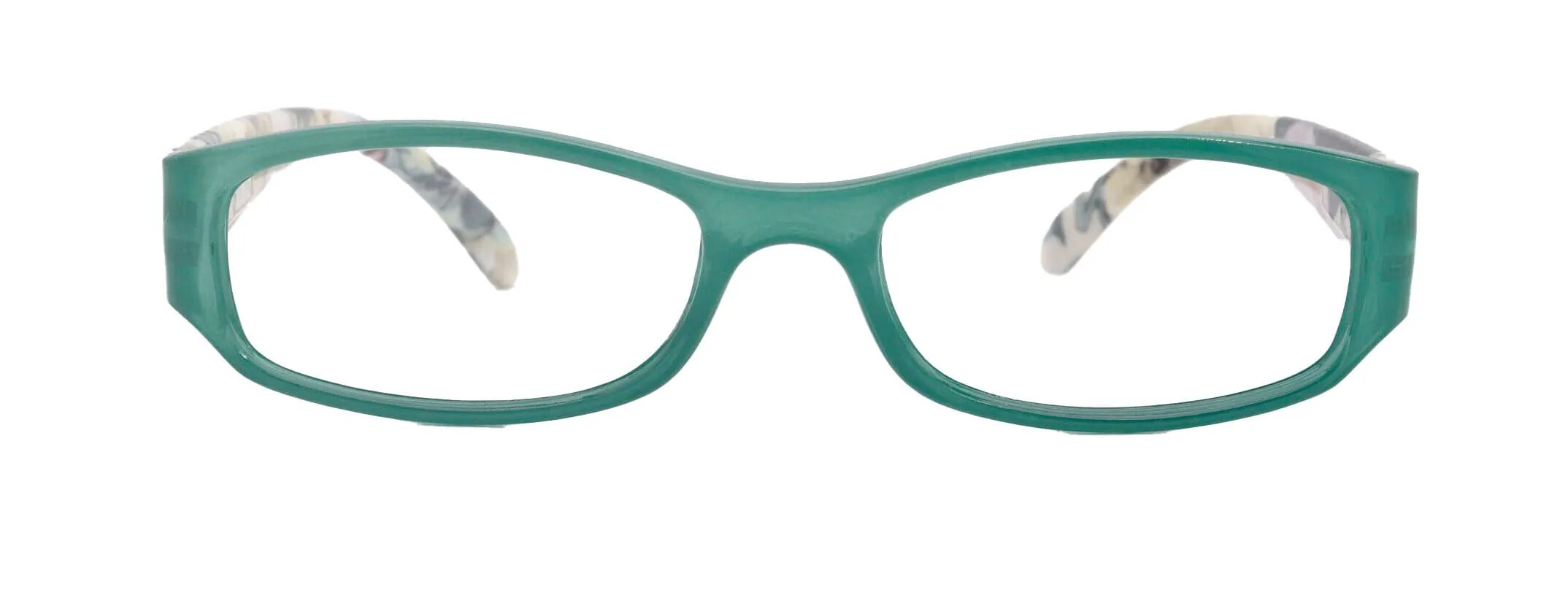 Rosie Premium Reading Glasses, Fashion Reader (Flower Turquoise / Green) Print, Oval Shape  4  High Magnification, NY Fifth Avenue