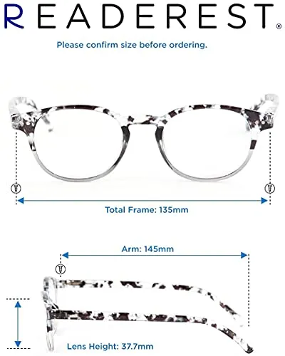 Round-Blue-Light-Blocking-Reading-Glasses-Clear-Black-1-00-Magnification-Computer-Glasses