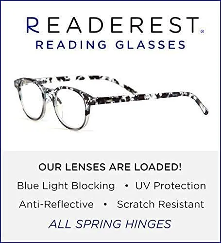 Round-Blue-Light-Blocking-Reading-Glasses-Clear-Black-1-00-Magnification-Computer-Glasses