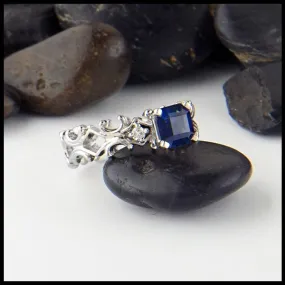 Sapphire and Diamond Fleur ring