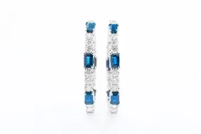 Sapphire and Diamond Hoop Earring