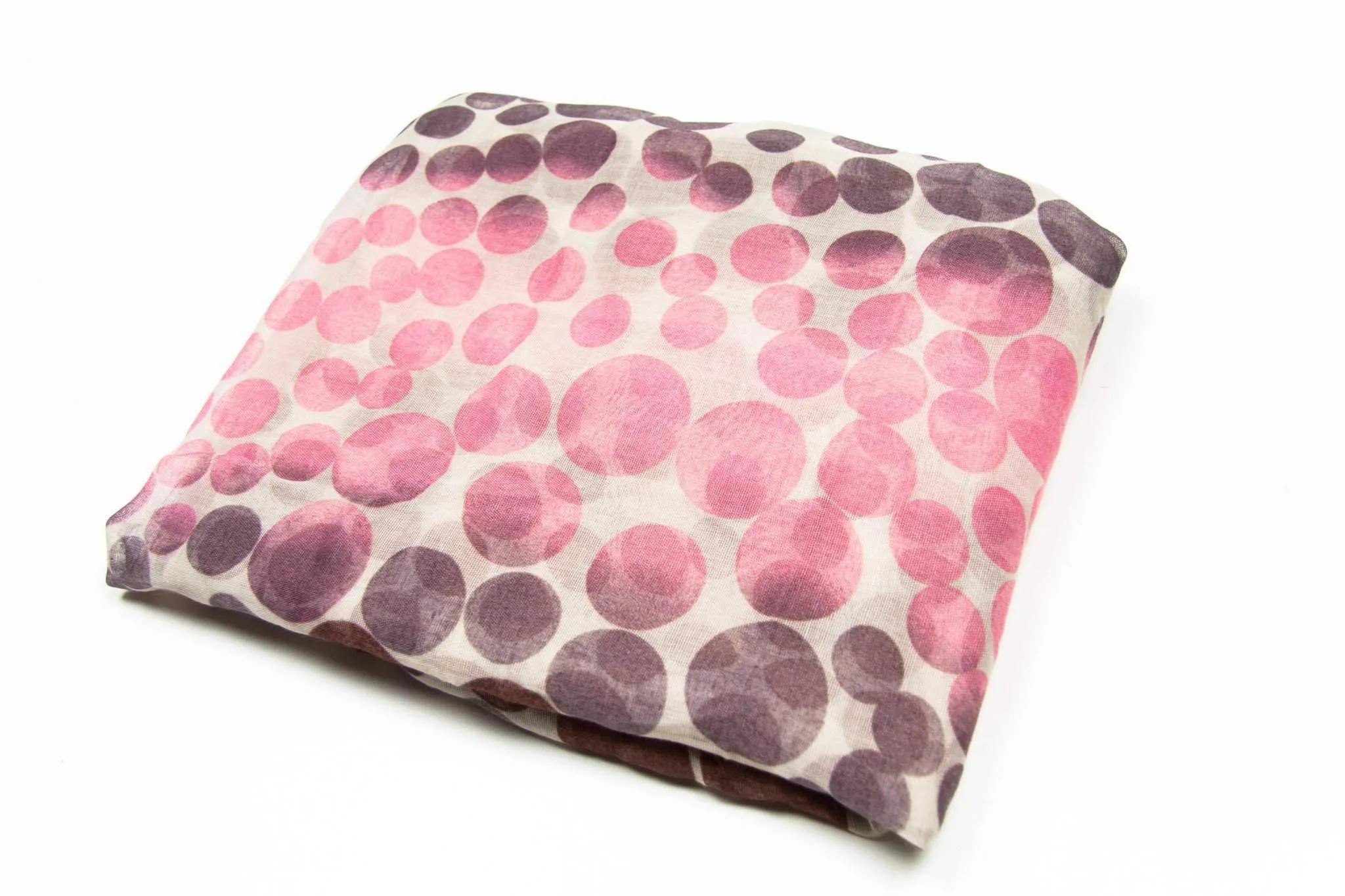 Scarf / Brown Plum Purple Pink Dot / Unisex