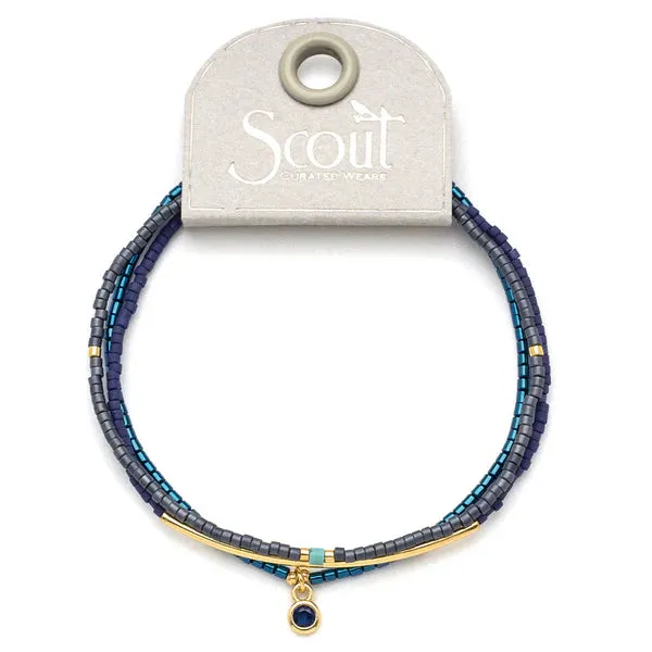 SCO Tonal Chromacolor Miyuki Bracelet Trio- Navy/Gold