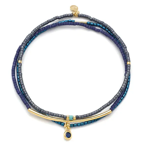 SCO Tonal Chromacolor Miyuki Bracelet Trio- Navy/Gold