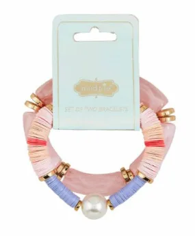 Sequin Bracelet Set- Pink