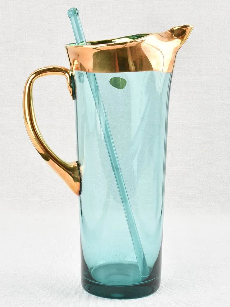 Set of 8 glasses with pitcher - green