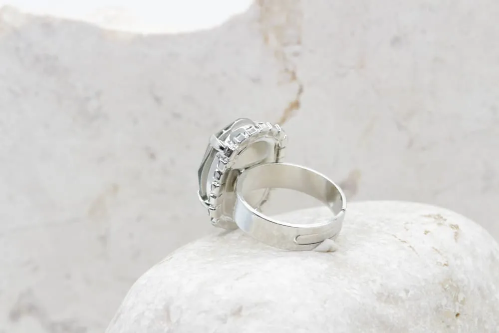 SILVER GREY RING