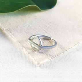 Silver Metal Circle Ring - Silver