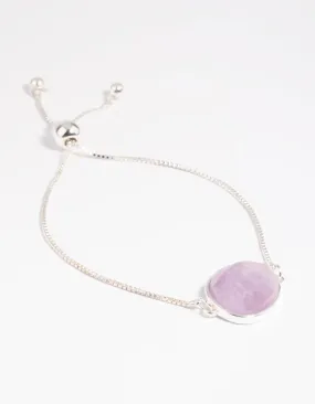 Silver Plated Amethyst Toggle Bracelet