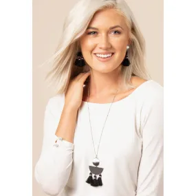 Simply Noelle Fringe, Wood and Metal Necklace