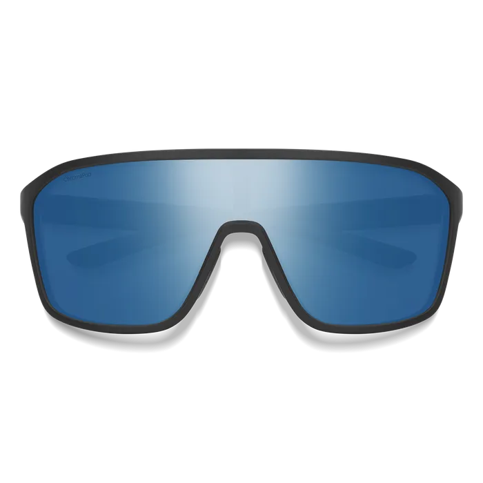 Smith Boomtown Matte Black Frame - ChromaPop Polarized Blue Mirror Lens - Polarized Sunglasses