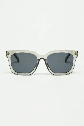 square bevel frame sunglasses in grey