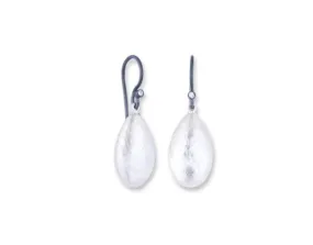 Sterling Silver "Amanda" Medium Size Almond Drop Earrings