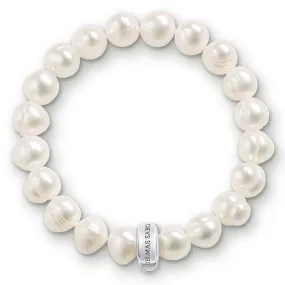 Sterling Silver Thomas Sabo Charm Club Fresh Water Pearl Bracelet 15.5cm