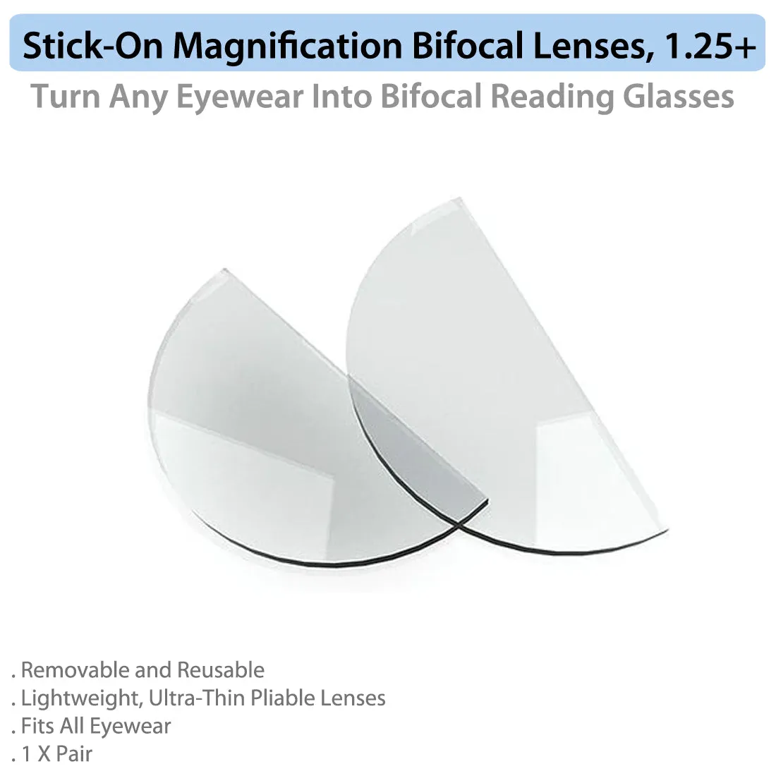 Stick-On Readers for Bifocal Lenses, 1.25 