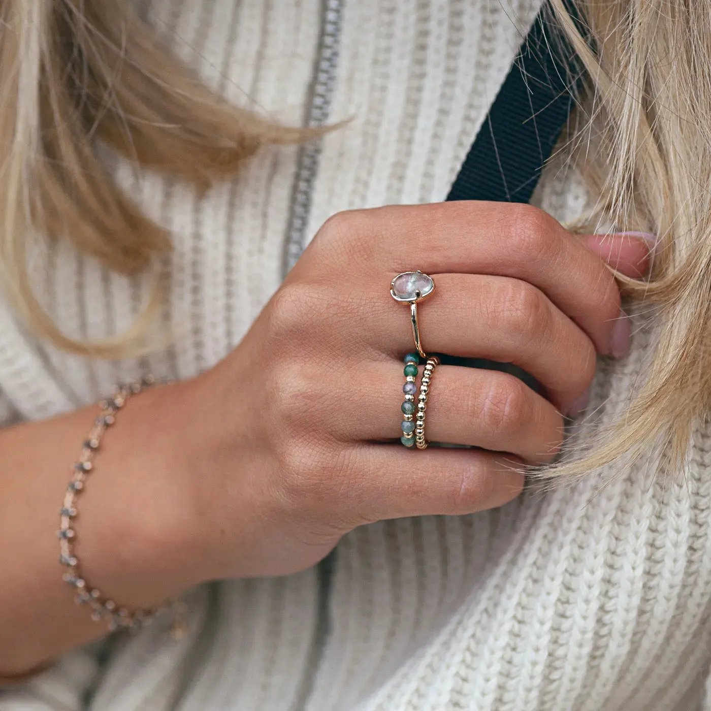 Stone Bead Ring