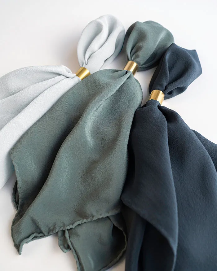 'The Classic' Washable Silk Scarf in Lake