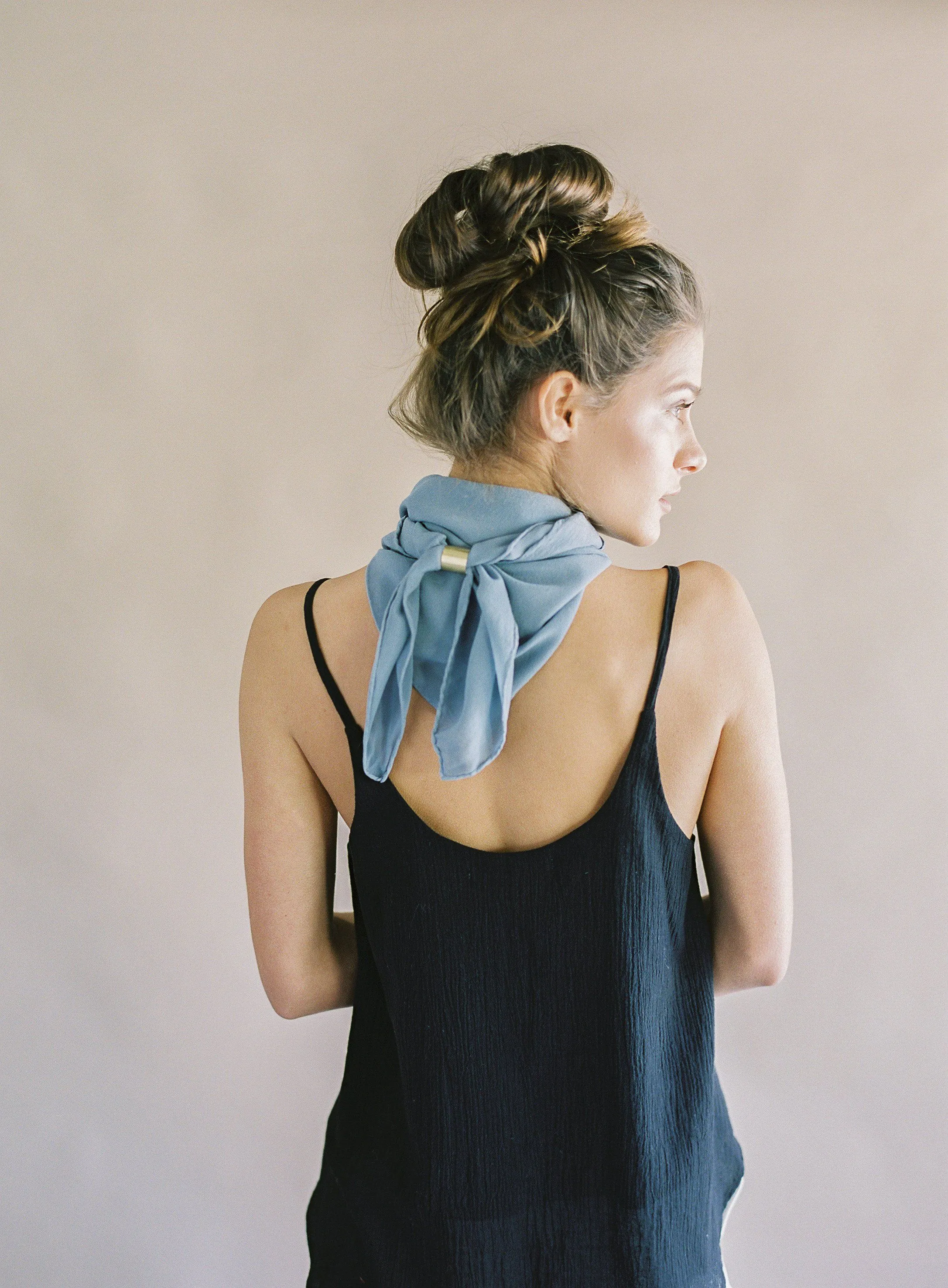 'The Classic' Washable Silk Scarf in Sea