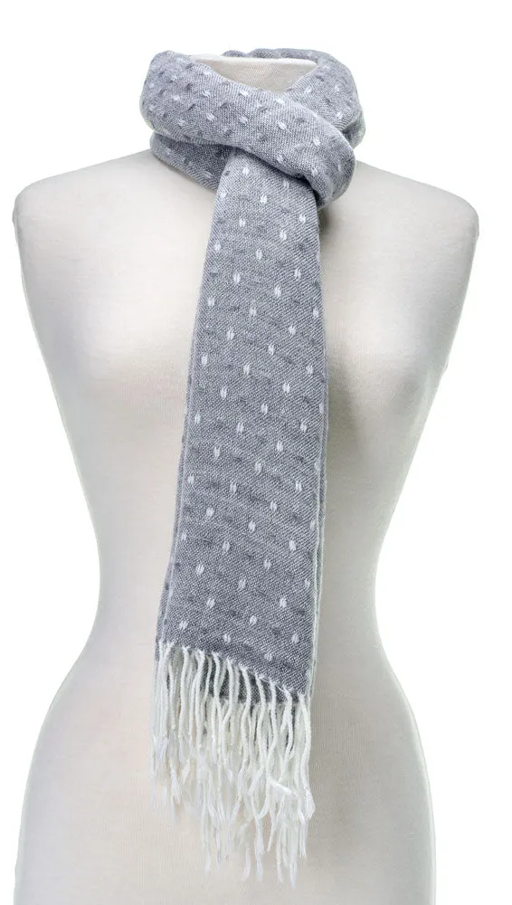 'Toasty' Warm Soft Premium Winter Scarf - Dot Pattern - Silver