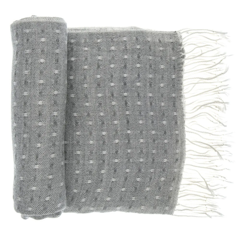 'Toasty' Warm Soft Premium Winter Scarf - Dot Pattern - Silver