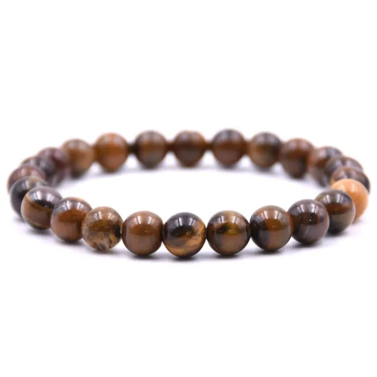 TreasureBay Handmade Womens Mens 8mm Natural Gemstone Beaded Stretchy Bracelet