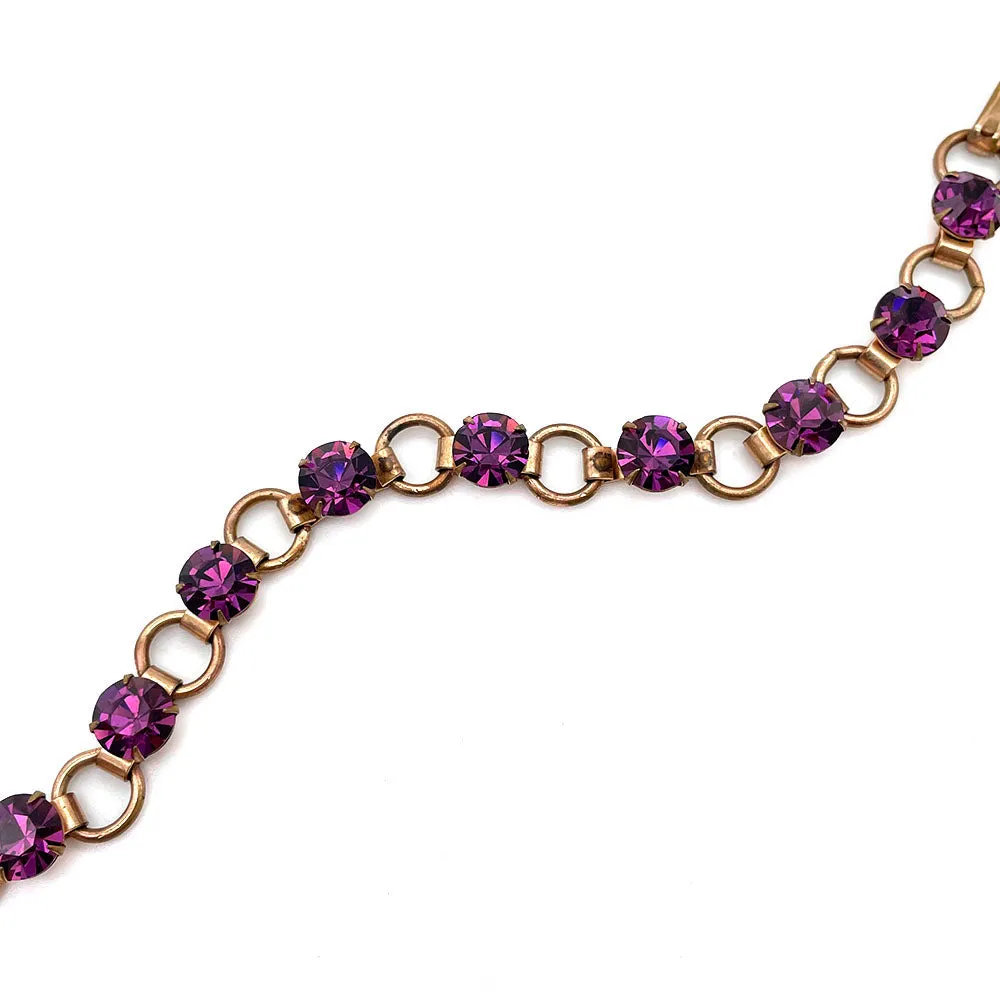 【USA輸入】ヴィンテージ アメジストパープル リンク ブレスレット/Vintage Amethyst Purple Link Bracelet