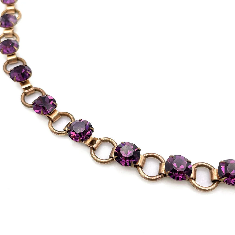 【USA輸入】ヴィンテージ アメジストパープル リンク ブレスレット/Vintage Amethyst Purple Link Bracelet