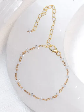 Vannucci Herkimer Diamond Bracelet | Gold Filled