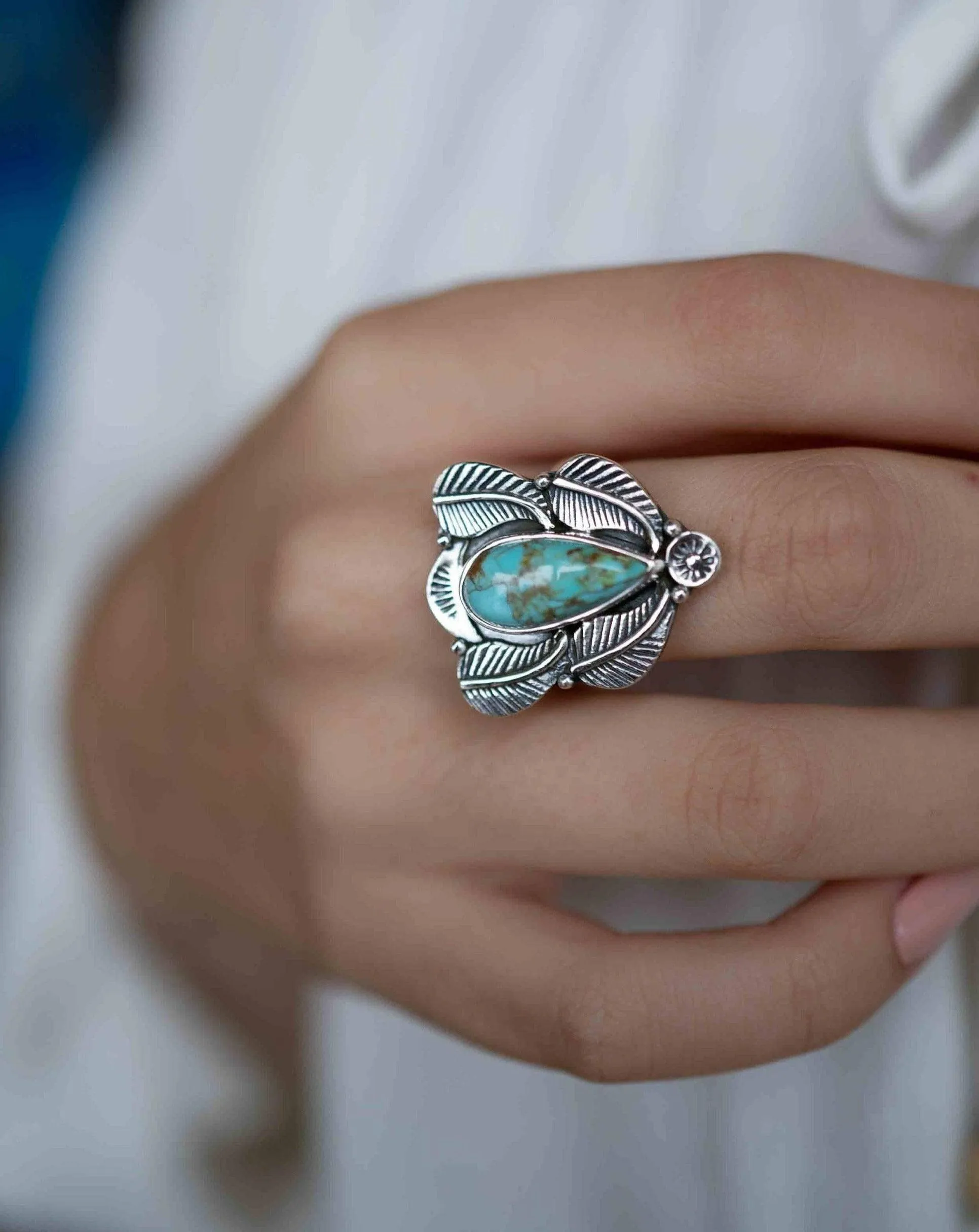 Vera Ring ~ Turquoise ~ Sterling Silver 925 ~ MR282