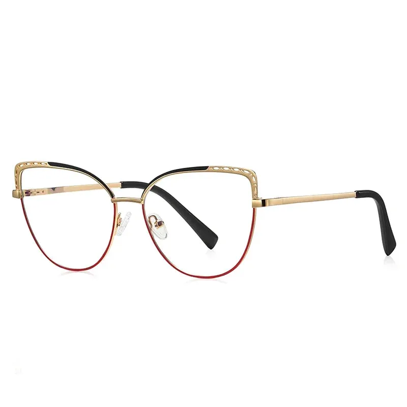 Vicky Women's Full Rim Cat Eye Alloy Reading Glasses 3112