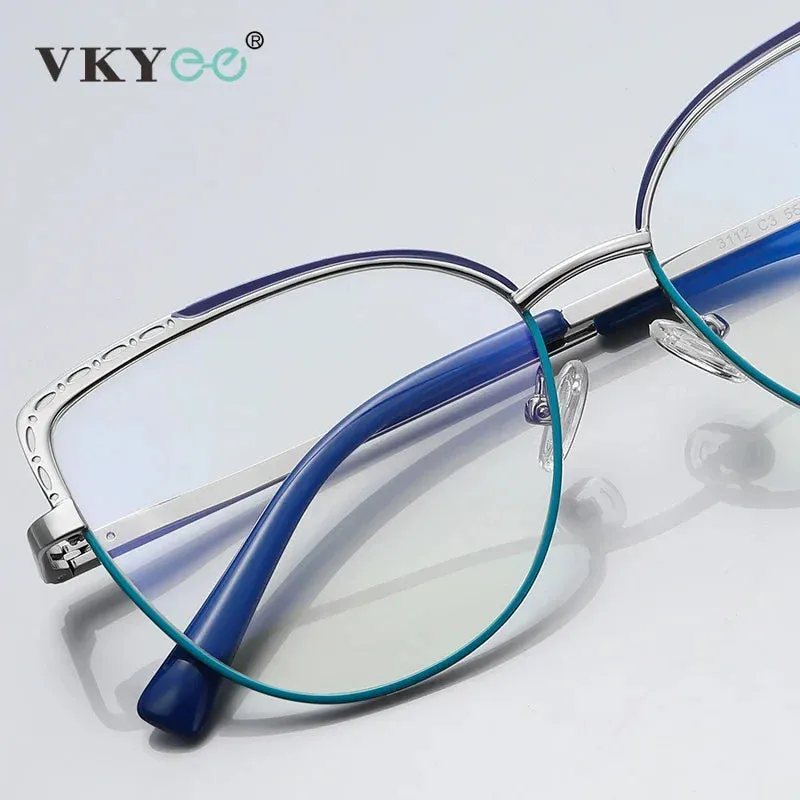 Vicky Women's Full Rim Cat Eye Alloy Reading Glasses 3112