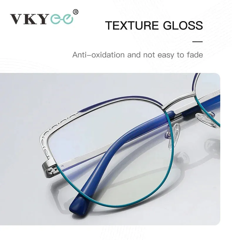 Vicky Women's Full Rim Cat Eye Alloy Reading Glasses 3112