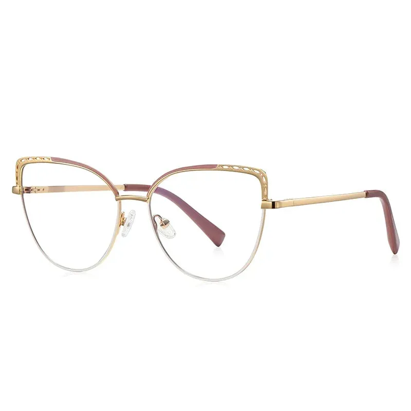 Vicky Women's Full Rim Cat Eye Alloy Reading Glasses 3112