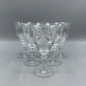 Vintage Hawkes “Sylvia” Cut Crystal Wine/Water Glasses /hg