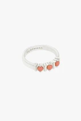 Vintage peach ring silver