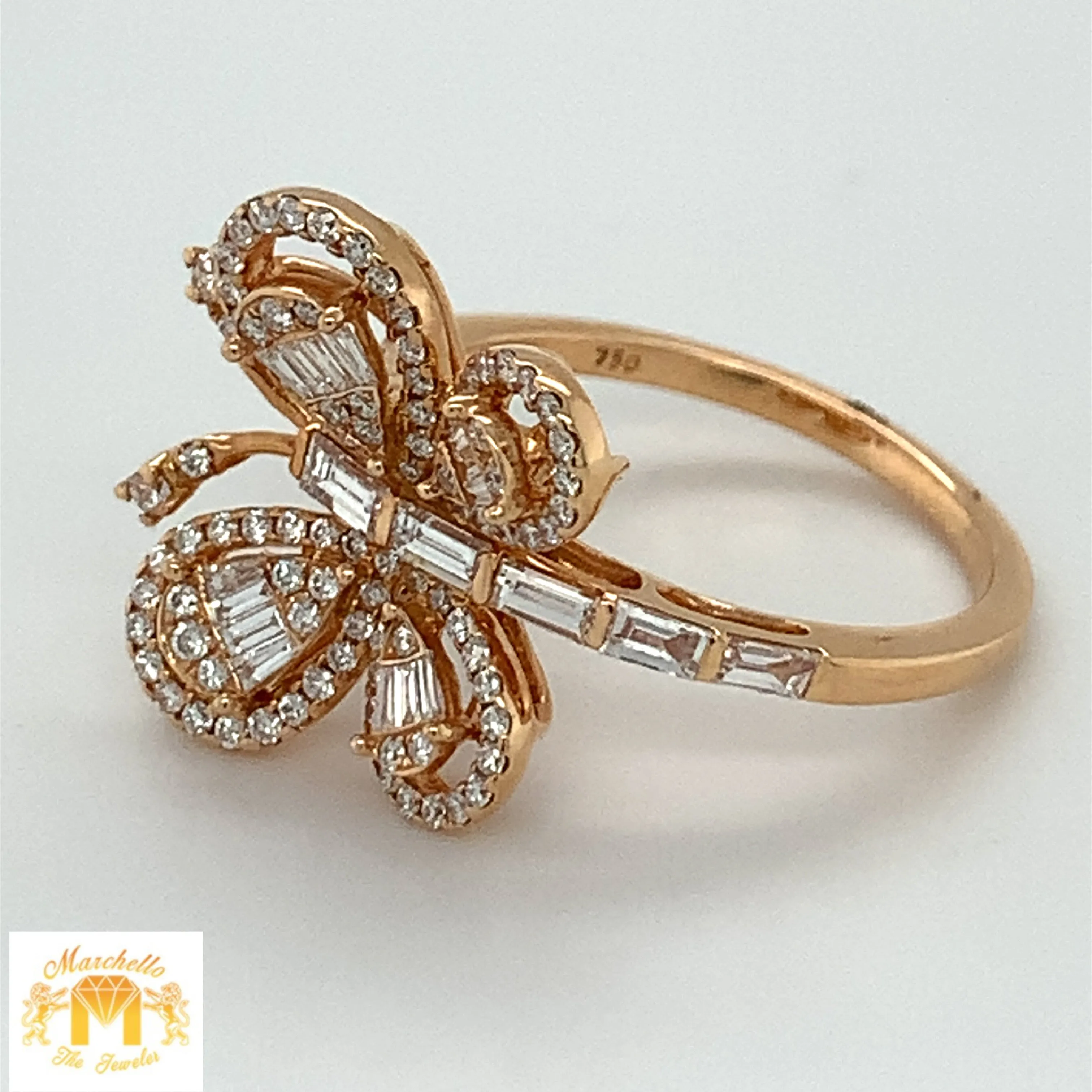 VVS/vs high clarity diamonds set in a 18K Rose Gold Butterfly Rings(VVS and VS Diamands)