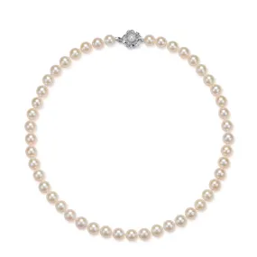 White 9-10mm Freshwater Pearl Necklace AAA Grade