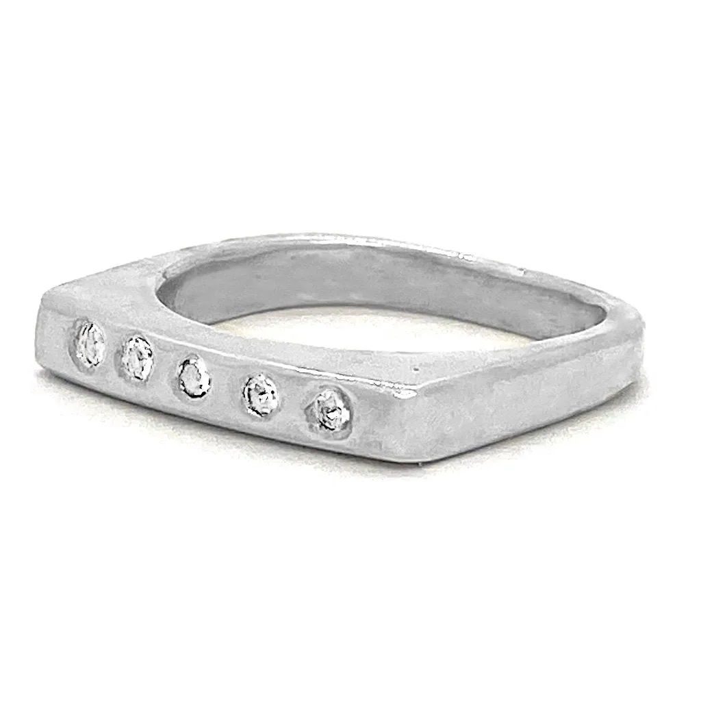 White Sapphires row Ring (size 6)