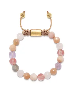 Women's Beaded Bracelet with Cherry Quartz, Rose Quartz, Amethyst Lavender, and Pink Aventurine